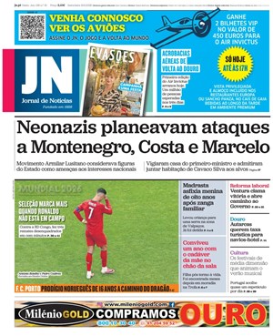 Capa de Jornal de Notícias