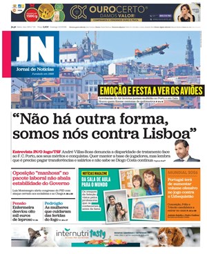 Capa de Jornal de Notícias