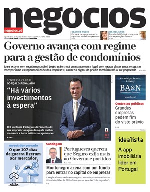 Capa de Jornal Negócios