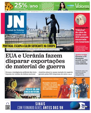 Capa de Jornal de Notícias