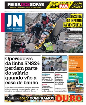 Capa de Jornal de Notícias