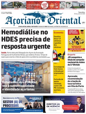 Capa de Açoriano Oriental