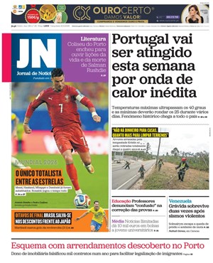 Capa de Jornal de Notícias