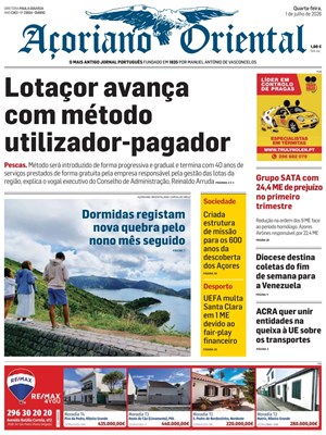 Capa de Açoriano Oriental