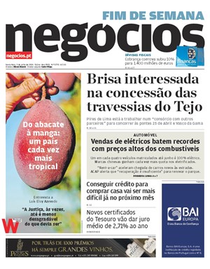 Capa de Jornal Negócios