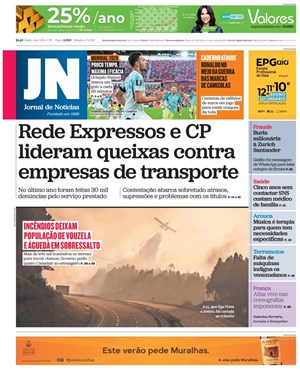 Capa de Jornal de Notícias