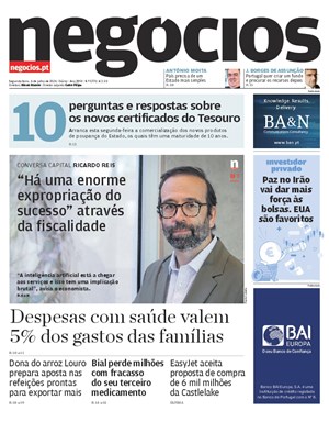 Capa de Jornal Negócios