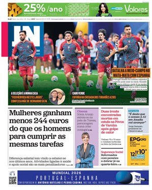 Capa de Jornal de Notícias