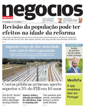 Capa de Jornal Negócios