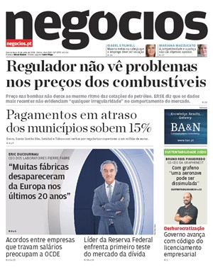 Capa de Jornal Negócios