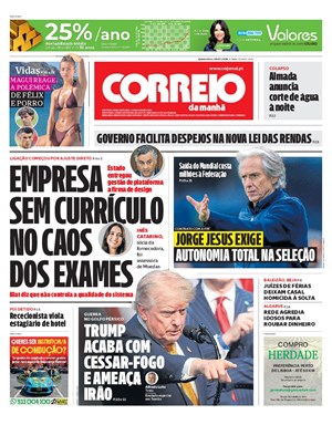 Capa de Correio da Manhã