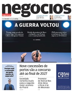 Capa de Jornal Negócios