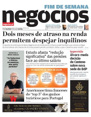 Capa de Jornal Negócios