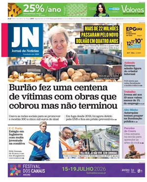Capa de Jornal de Notícias