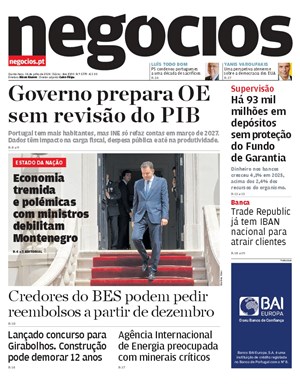 Capa de Jornal Negócios