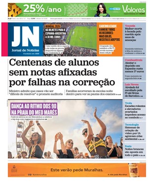 Capa de Jornal de Notícias