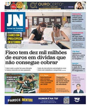 Capa de Jornal de Notícias