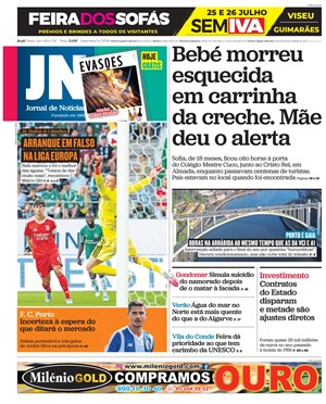 Capa de Jornal de Notícias