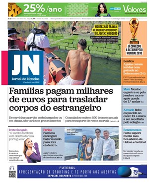 Capa de Jornal de Notícias