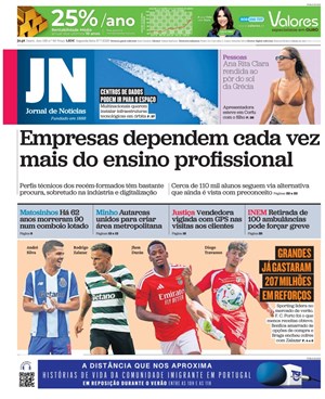 Capa de Jornal de Notícias