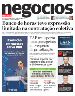 Capa de Jornal Negócios