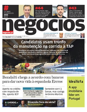 Capa de Jornal Negócios