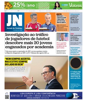 Capa de Jornal de Notícias