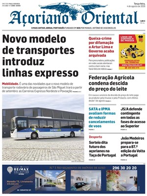 Capa de Açoriano Oriental