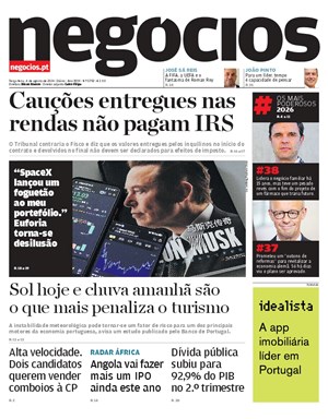 Capa de Jornal Negócios