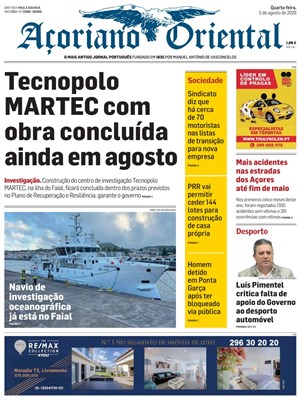 Capa de Açoriano Oriental