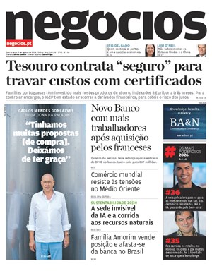 Capa de Jornal Negócios