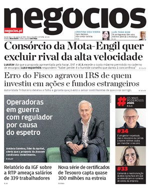 Capa de Jornal Negócios
