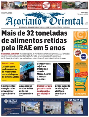 Capa de Açoriano Oriental