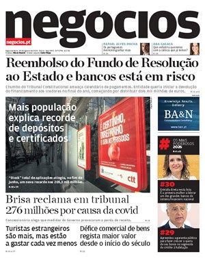 Capa de Jornal Negócios