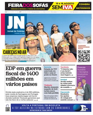 Capa de Jornal de Notícias