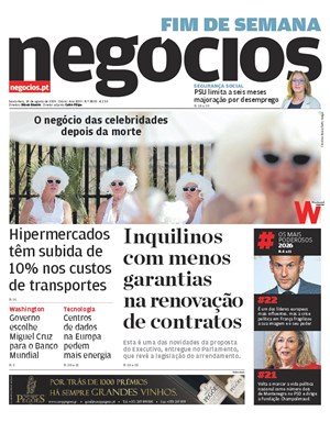 Capa de Jornal Negócios