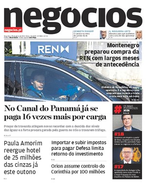 Capa de Jornal Negócios