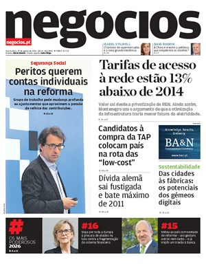 Capa de Jornal Negócios