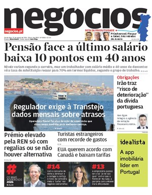 Capa de Jornal Negócios