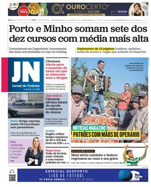 Capa de Jornal de Notícias