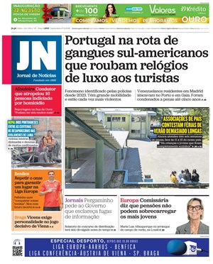 Capa de Jornal de Notícias