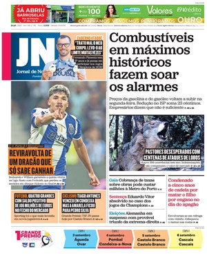 Capa de Jornal de Notícias
