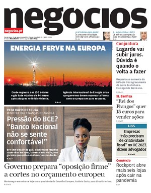 Capa de Jornal Negócios