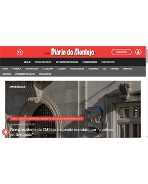 Capa de Diário do Alentejo