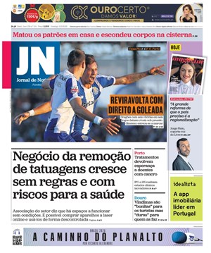 Capa de Jornal de Notícias