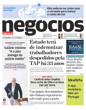 Capa de Jornal Negócios