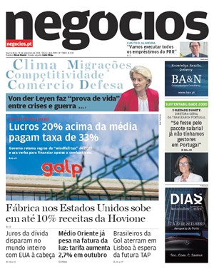 Capa de Jornal Negócios