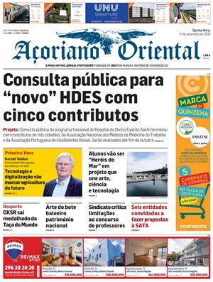 Capa de Açoriano Oriental