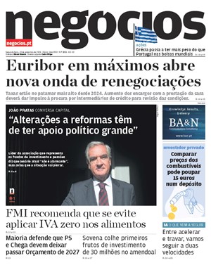 Capa de Jornal Negócios