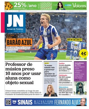 Capa de Jornal de Notícias